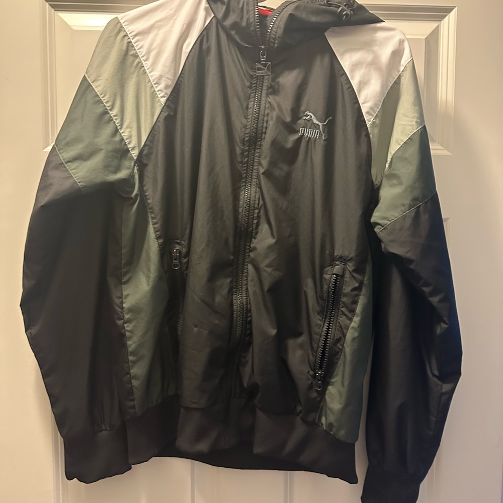 Puma Black and Grey Windbreaker Jacket